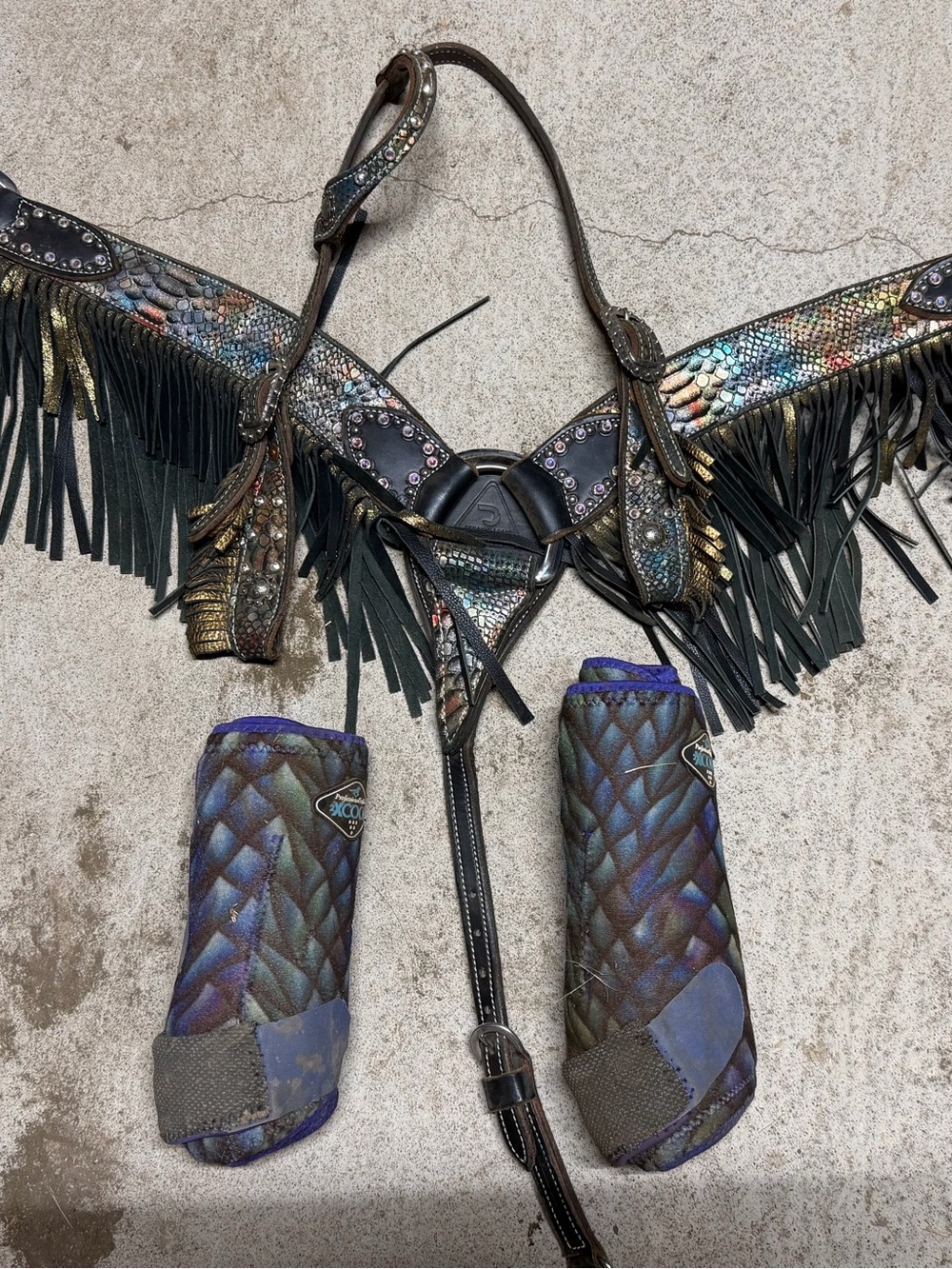 Iridescent Western Breastcollar and Matching Bell Boots - Fallon Taylor’s